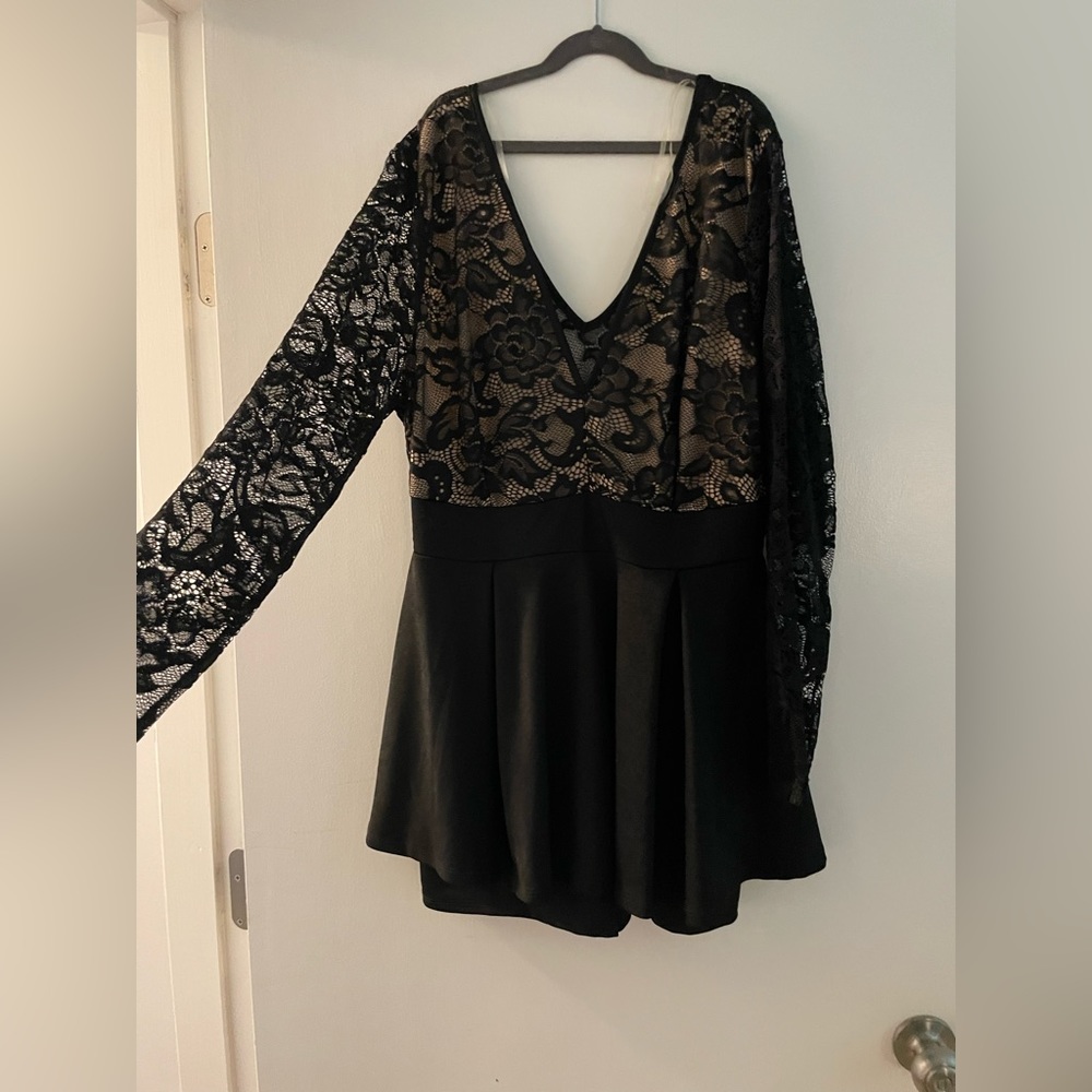 Lace top romper